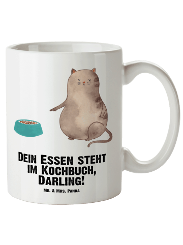 Mr. & Mrs. Panda weisse tasse Katze Fressen mit Spruch in Weiß