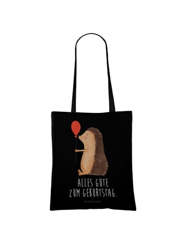 Mr. & Mrs. Panda Tragetasche Igel Luftballon mit Spruch in Schwarz