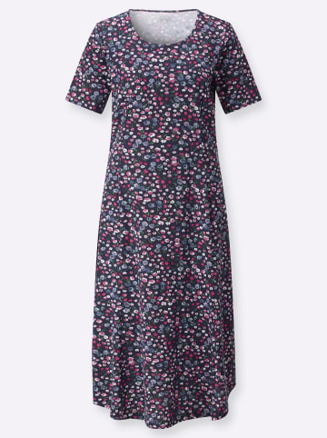 WITT WEIDEN Jersey-Kleid in marine-fuchsia-bedruckt