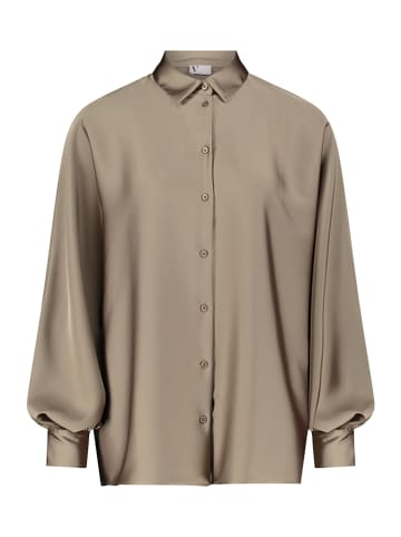 Vera Mont Satin-Bluse mit Kragen in Turf