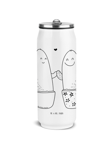 Mr. & Mrs. Panda Trinkflasche Kaktus Liebe ohne Spruch in Weiß