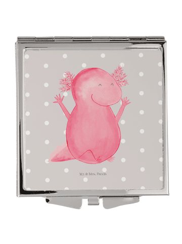 Mr. & Mrs. Panda Reisespiegel Axolotl Hurra ohne Spruch in Grau Pastell