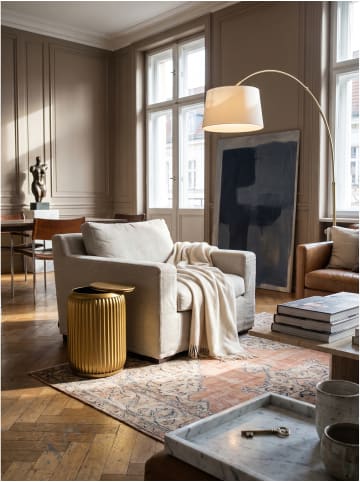 KADIMA DESIGN Beistelltisch lackiertes Eisen, handgefertigt, Modern in Gold
