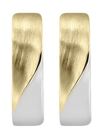 Adeliás Damen Ohrringe – Klappcreole aus 375 Gold in weiß