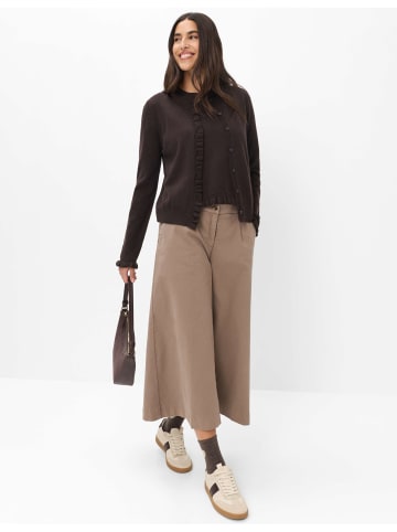 BRAX Strickjacke mit Rüschen und Volant in Brunette