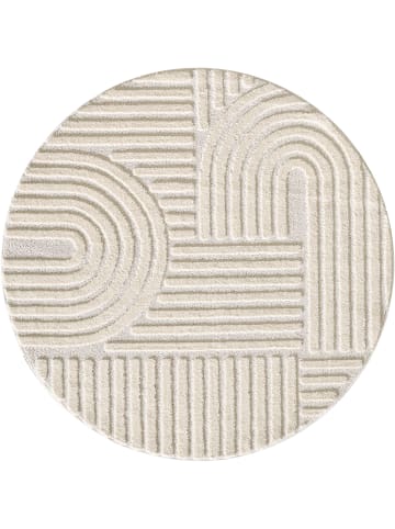 KADIMA DESIGN Teppich 3D Waschbar Skandinavischer Boho RIGI Strapazierfähig in Creme