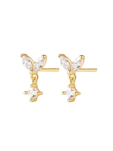Hey Happiness Vergold. Ohrstecker Tropfen mit Zirkonia 925 Sterlingsilber in Gold