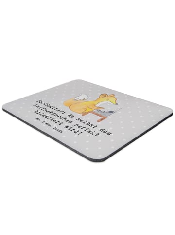 Mr. & Mrs. Panda Mouse Pad Buchhalter BalanZeichen mit Spruch in Grau Pastell