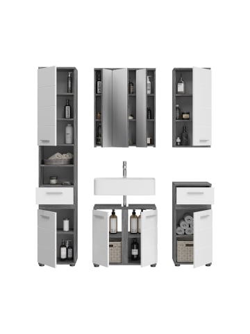 ebuy24 Badmöbelset Blake (5-teilig) Weiß 164 x 34 cm