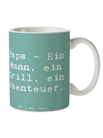 Mr. & Mrs. Panda Kaffeebecher Spruch Papa Abenteuer mit Spruch in Meeresbrise