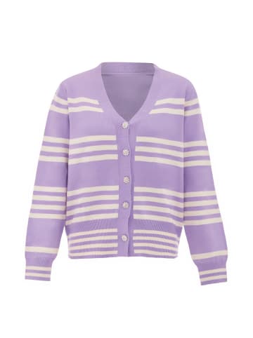 zitha Strickjacke in Lavendel Wollweiss