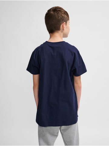 Hummel T-Shirt mit Logo Print aus Bio-Baumwolle in Blau