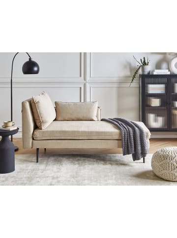 Beliani Chaiselongue YERRES in Beige/Schwarz - (W) 168 x (H) 79 x (L) 87 cm linksseitig