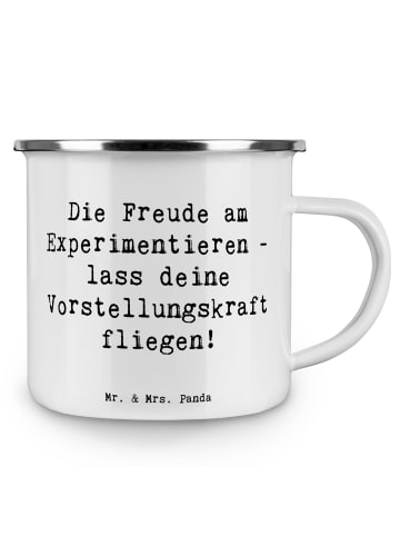 Mr. & Mrs. Panda Kaffeebecher Spruch Die Freude am Experimentier... in Weiß