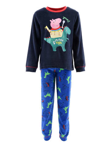 Peppa Pig 2tlg. Outfit: Schlafanzug Langarm Winter Nicki Stoff in Blau