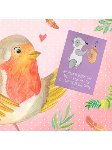 Mr. & Mrs. Panda Beileidskarte Saxophon Magie mit Spruch in Lavendeltraum