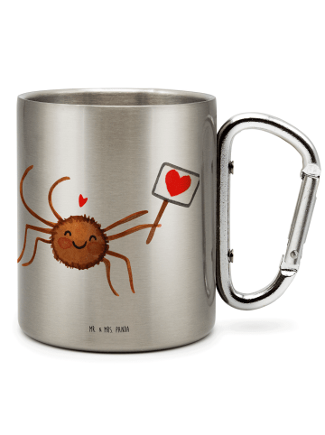 Mr. & Mrs. Panda Becher Spinne Agathe Motivation ohne Spruch in Silber