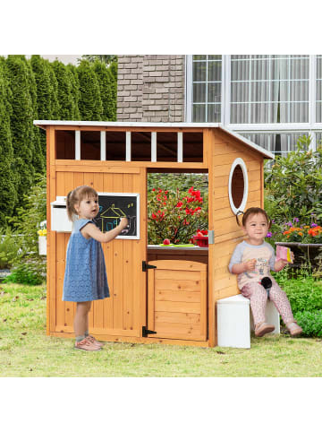 Outsunny Kinderspielhaus 122L x 108B x 135,5H cm
