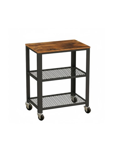 Küchenwagen "Industrial" in Dunkelbraun/ Schwarz - (B)60 x (H)77,5 x (T)40 cm