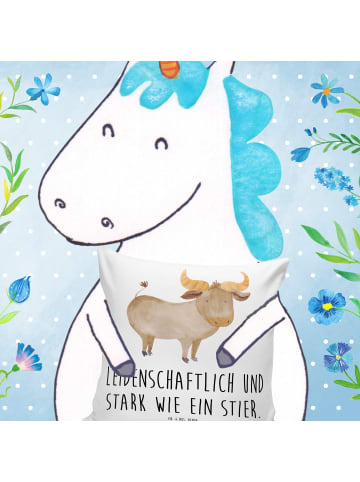 Mr. & Mrs. Panda kissen für sofa Sternzeichen Stier mit Spruch in Weiß