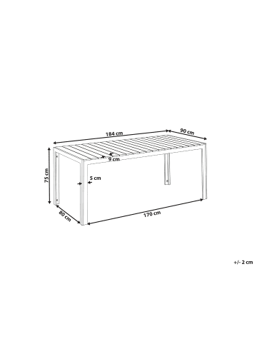Beliani Esstisch COMO in Beige/Weiß - (W) 90 x (H) 75 x (L) 184 cm