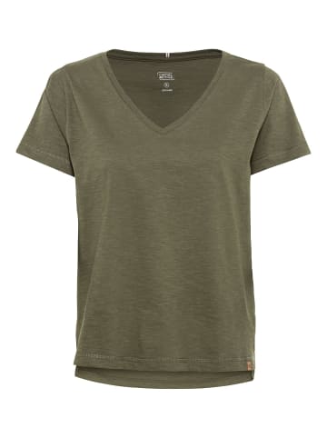 Camel Active V-Neck T-Shirt aus Organic Cotton in Olive