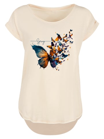 F4NT4STIC Long Cut T-Shirt Schmetterling Frühling in Whitesand