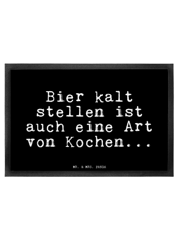 Mr. & Mrs. Panda Fußabtreter Bier kalt stellen ist... mit Spruch in Schwarz