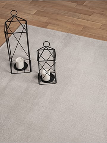 KADIMA DESIGN Rundteppich Uni Antirutsch weich wohnlich Wohnzimmer Schlafzimmer in Sand