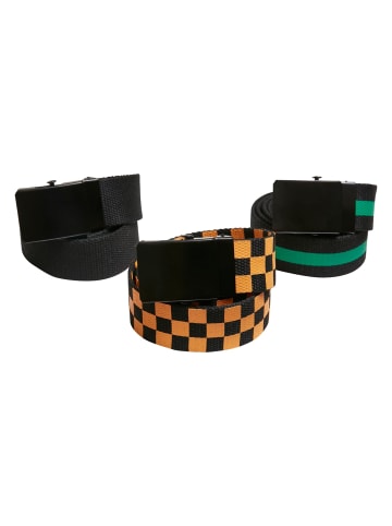 Urban Classics Urban Classics Unisex Belts Trio Kids in black/bodegagreen/magicmango