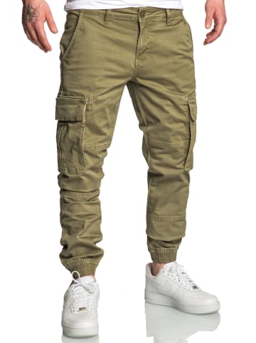 Amaci&Sons Cargo Jogger-Chino PLANO in Olive