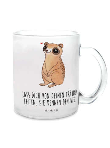 Mr. & Mrs. Panda Teetasse Plumplori Glücklich mit Spruch in Transparent