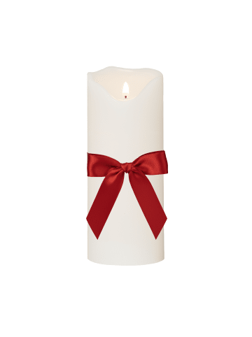 STAR Trading Große Outdoor-Kerze ,Flamme Grand', Batterie & Timer, naturweiß, 40cm