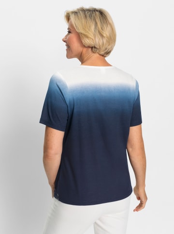 WITT WEIDEN Kurzarmshirt in marine-ecru-bedruckt