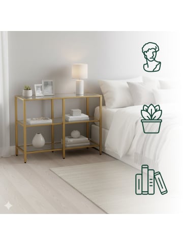 relaxdays Konsolentisch in Gold - (B)100 x (H)73 x (T)30 cm
