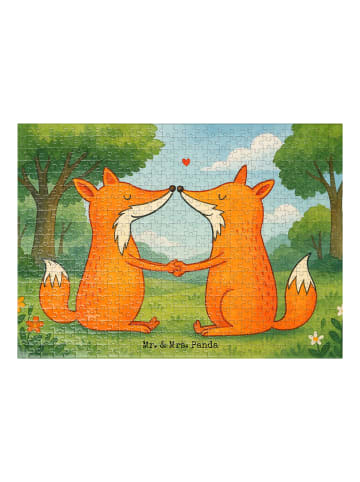 Mr. & Mrs. Panda Puzzlespiel Füchse Liebe Design ohne Spruch in Weiß