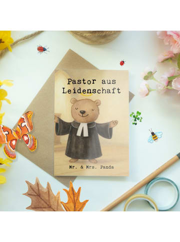 Mr. & Mrs. Panda Grußkarte Pastor Leidenschaft Design mit Spruch in Weiß