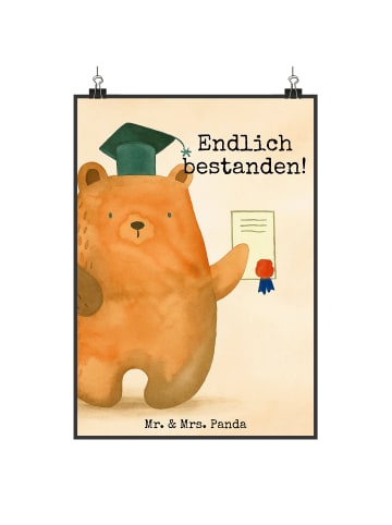 Mr. & Mrs. Panda Poster Bär Prüfung Design mit Spruch in Weiß