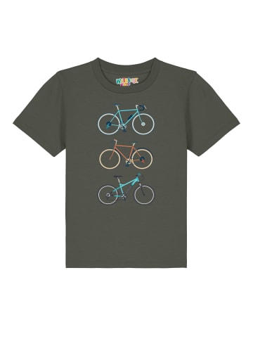 wat? Apparel T-Shirt 3 Fahrräder in Khaki