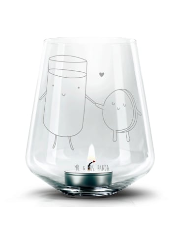Mr. & Mrs. Panda Teelichthalter Milch Keks ohne Spruch in Transparent