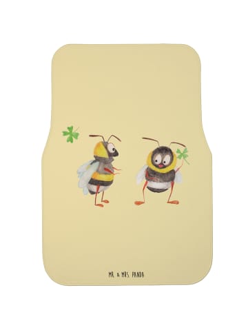 Mr. & Mrs. Panda Automatte Hummeln Kleeblatt ohne Spruch in Gelb Pastell