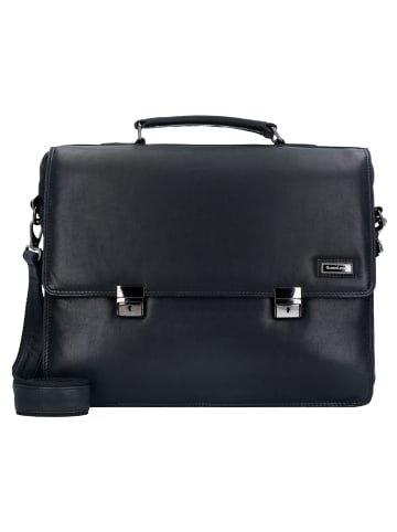 Greenland Nature Black Nappa Aktentasche Leder 40 cm Laptopfach in black