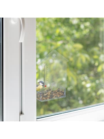2 x Fenster-Vogelfutterhaus in Transparent