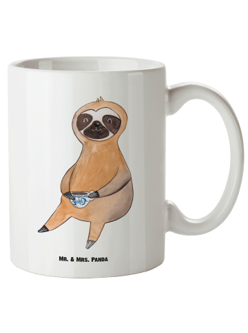Mr. & Mrs. Panda Pott Faultier Kaffee ohne Spruch in Weiß