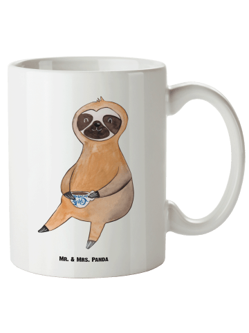 Mr. & Mrs. Panda XL Tasse Faultier Kaffee ohne Spruch in Weiß