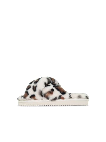 Flip Flop Hausschuh "cross*fur leo 2" in weiÃŸ