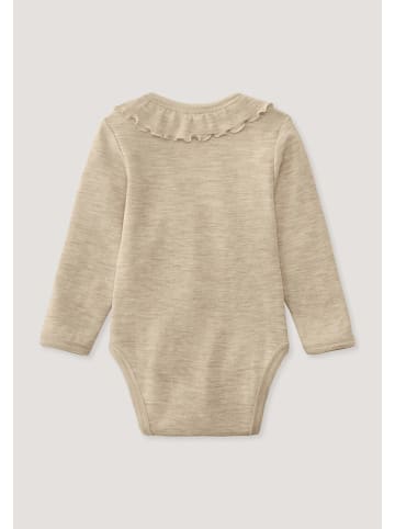 Hessnatur Hessnatur Langarmbody Pointelle aus reiner Bio-Merinowolle in sand