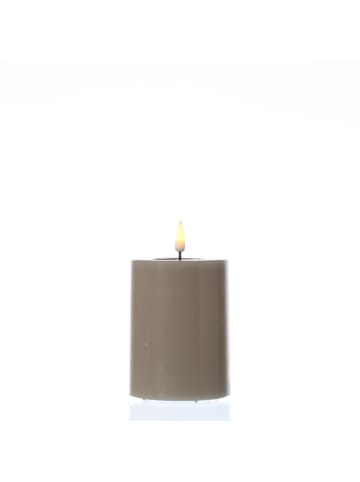 Deluxe Homeart LED Kerze Mia Echtwachs flackernd H: 10cm D: 7,5cm in sandfarben