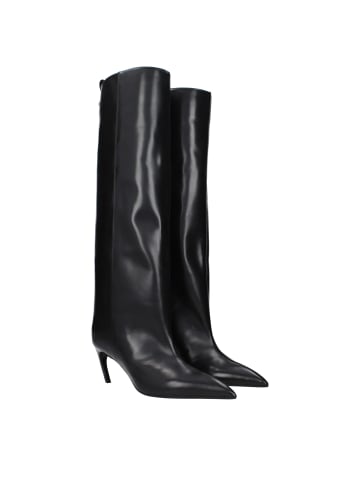 The Attico Schwarz Leder High Absatz Stiefel