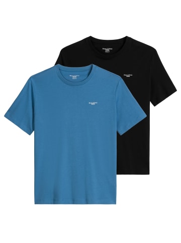 Marc O'Polo DENIM T-Shirt 2er Pack in Schwarz/Blau
